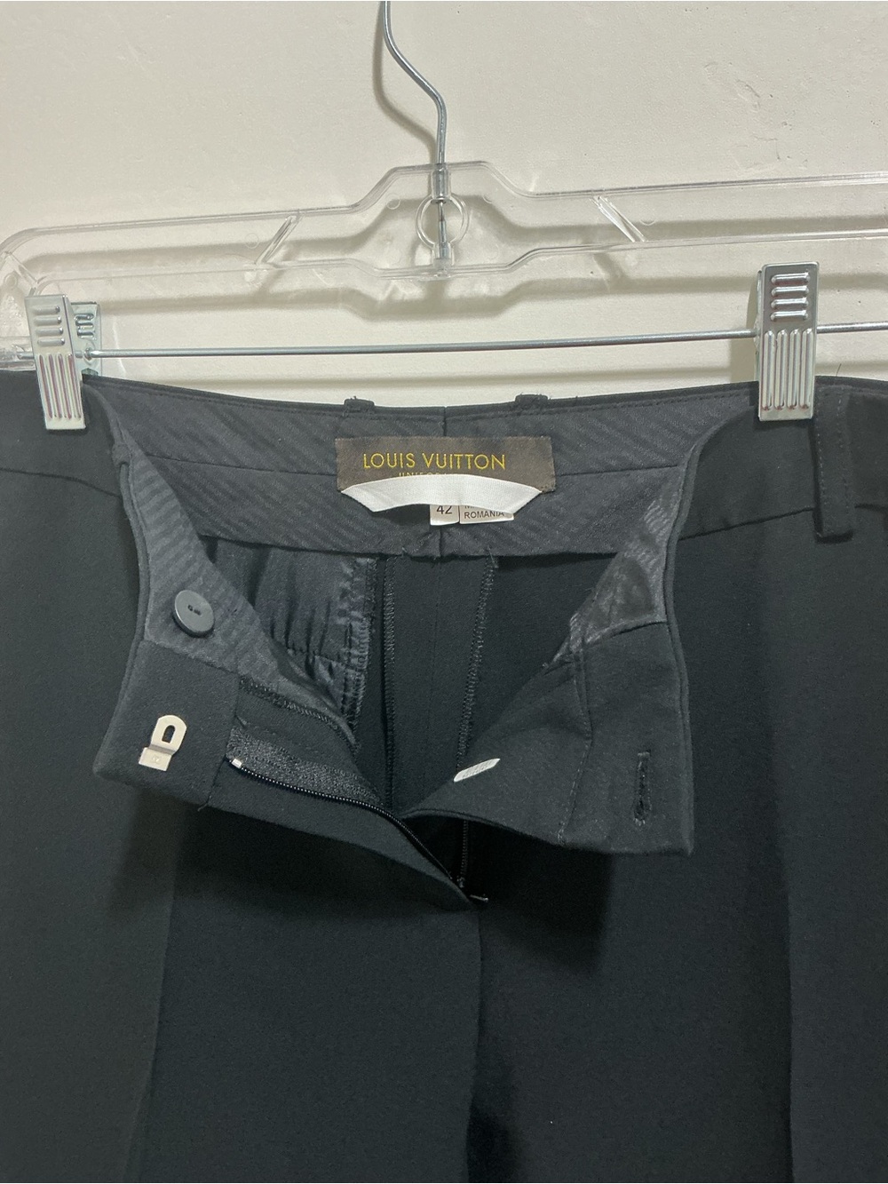 Louis Vuitton Uniformes straight leg  Dress Pants Black Trousers 42 careerwear - Picture 4 of 9